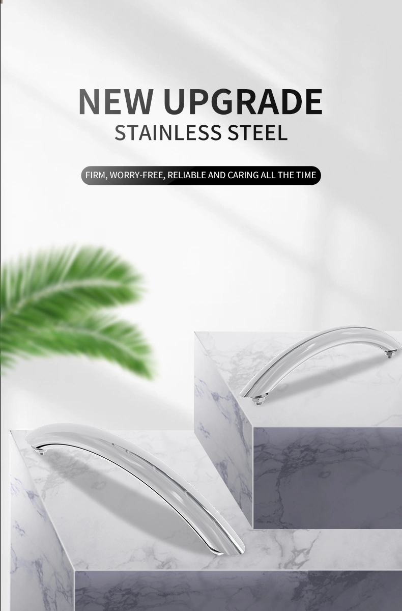 Modern Stainless Steel Chromed Anti-Slip Whirlpool Bathtub Handle