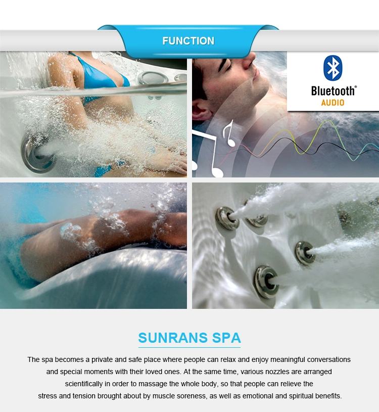 Sunrans Acrylic Bathtub Whirlpool Massage Swim SPA Pool 6 Person Outdoor High Quality Luxury Hydro USA Balboa Hot Tub for Backyard