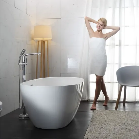 Clawfoot Soaking Bathtub Black and White Freestanding Bath