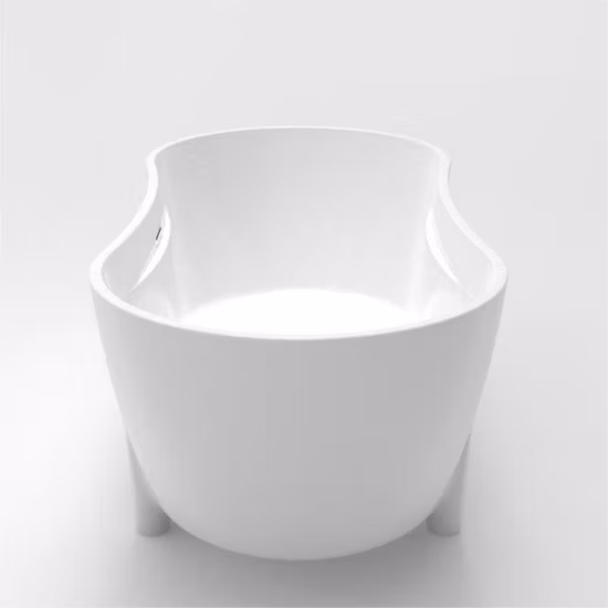 Clawfoot Soaking Bathtub Black and White Freestanding Bath