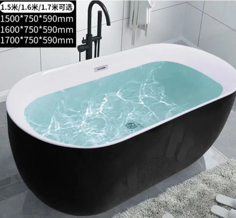Adults SPA Bathroom Modern Sanitary Ware Freestanding Constant Temperature Acrylic Bathtub