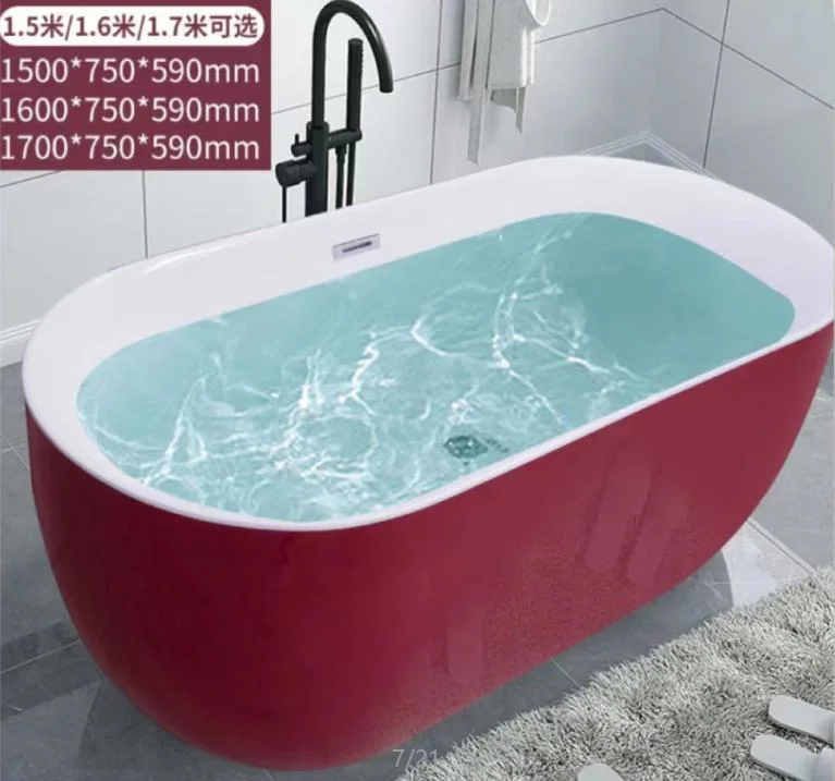Adults SPA Bathroom Modern Sanitary Ware Freestanding Constant Temperature Acrylic Bathtub